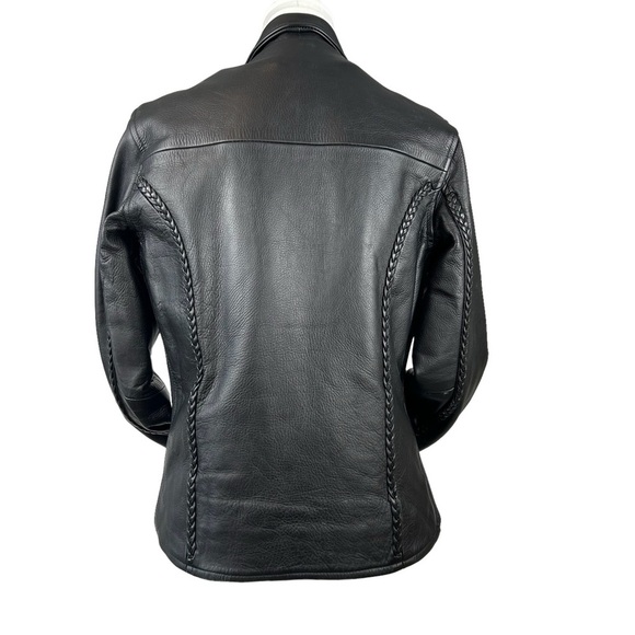 Milwaukee Motorcycle Jacket Women's Size M Black With Braided Detail Thinsulate - Picture 3 of 9